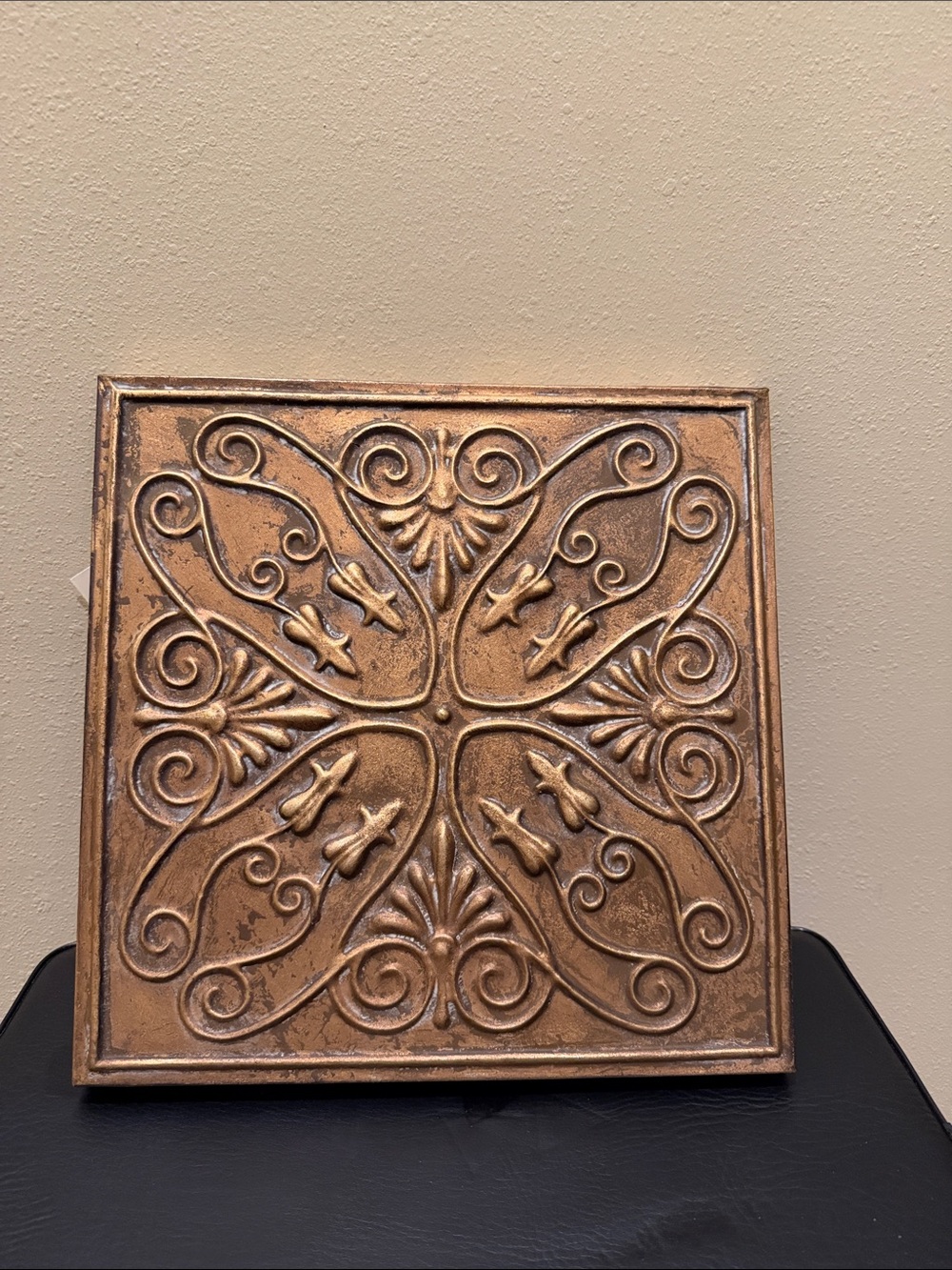 Studio Decor Sophie Ornate Decorative Metal Wall Tile in Metallic Bronze